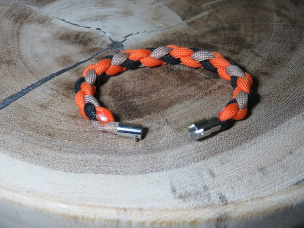 Armband "Wave" orange/beige/schwarz