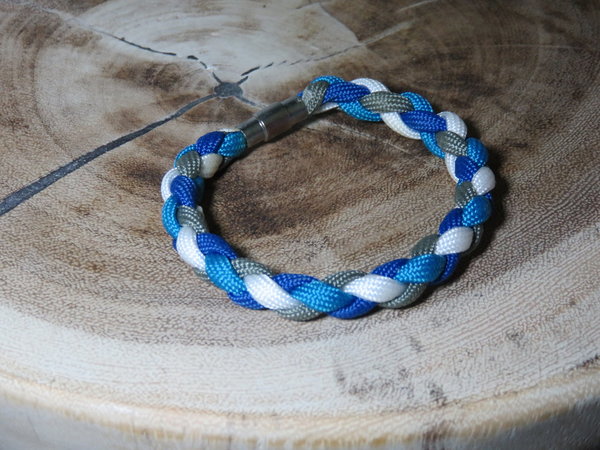 Armband "Wave" blau/himmelblau/weiß/dunkelgrau