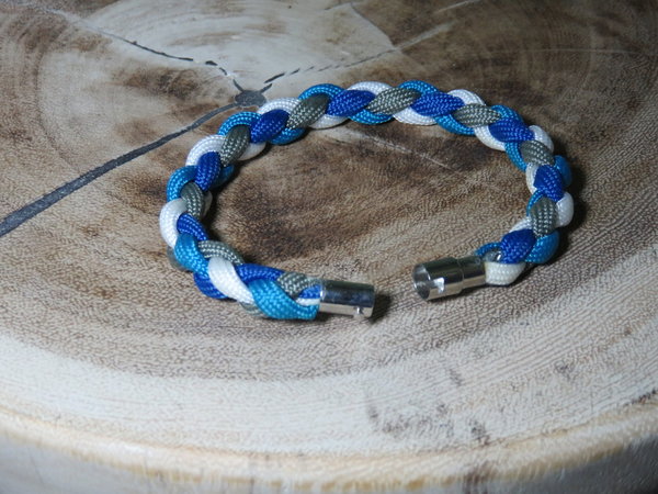 Armband "Wave" blau/himmelblau/weiß/dunkelgrau