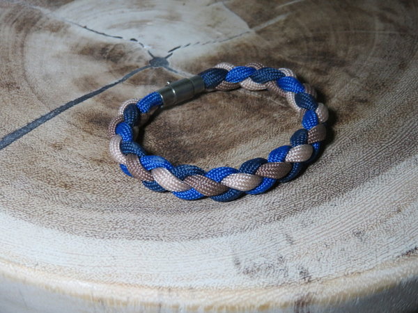 Armband "Wave" hellbraun/beige/marineblau/blau