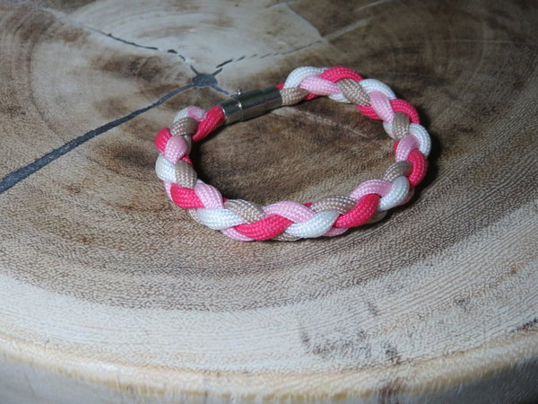 Armband "Wave" pink/weiß/rosa/beige