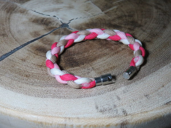 Armband "Wave" pink/weiß/rosa/beige