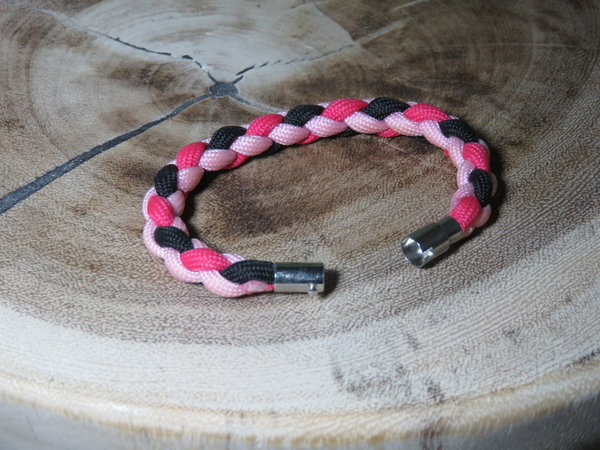 Armband "Wave" rosa/pink/schwarz